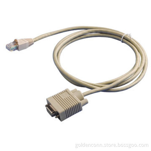 RJ45 Male to DB 9P Female Cable, Female to Male, Assemble or Mold Type